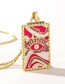Fashion Red Copper Dripping Eyes Square Necklace