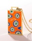 Fashion Orange Bronze Plated Real Gold Dripping Eyes Square Necklace