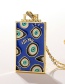 Fashion Blue Bronze Plated Real Gold Dripping Eyes Square Necklace