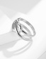 Fashion Steel Color Titanium Steel Love Heart Double Ring Ring