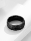 Fashion Black Frosted Stainless Steel Basketball Engraving Ring