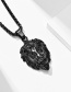 Fashion Black Single Pendant Titanium Steel Lion Head Necklace