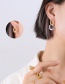 Fashion Pair Of Gold Color Detachable Earrings Titanium Steel Color Matching Double Ring Earrings