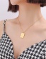 Fashion Gold Color Checkerboard Geometric Square Necklace