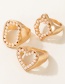 Fashion Gold Alloy Hollow Pearl Irregular Geometry Ring 3-piece Set