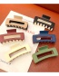 Fashion Brown And White Double-sided Gripping Clip Resin Square Color-blocking Gripper
