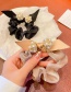 Fashion Champagne Pearl Rhinestone Bow Pleated Hair Tie