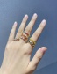 Fashion Yellow Copper Drop Oil Five-pointed Star Ring