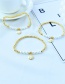 Fashion Gold Copper Drop Oil Pearl Crescent Beaded Bracelet