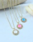 Fashion Yellow Copper Inlaid Zirconium Drop Oil Round Smiley Face Necklace