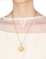 Fashion Gold (with Picture Chain) Stainless Steel Colored Diamond Portrait Medallion Necklace