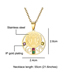 Fashion Gold (with Picture Chain) Stainless Steel Colored Diamond Portrait Medallion Necklace
