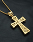 Fashion Gold (with Picture Chain) Stainless Steel Full Diamond Cross Necklace