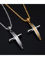 Fashion Between Gold (including Picture Chain) Stainless Steel Pattern Cross Necklace