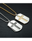 Fashion Black Trumpet (with Picture Chain) Stainless Steel Scripture Cross Army Necklace