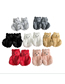 Fashion Sequin Brown Plush Sequin Teddy Bear Cotton Slippers