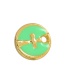 Fashion Green Copper Drip Oil Round Cross Diy Accessories