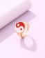 Fashion Pink Alloy Dripping Oil Tai Chi Ring