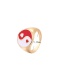 Fashion Red Alloy Dripping Oil Tai Chi Ring