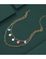 Fashion Gold Color Alloy Dripping Smiley Face Multi-layer Necklace