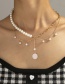 Fashion Gold Color Alloy Smiley Pearl Multilayer Necklace