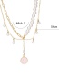 Fashion Gold Color Alloy Smiley Pearl Multilayer Necklace