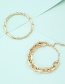 Fashion Gold Color Three-piece Hollow Slub Twist Bracelet