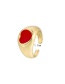Fashion Red Alloy Drop Nectarine Heart Open Ring