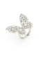 Fashion Silver Color Red Alloy Diamond Butterfly Ring