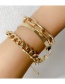 Fashion Gold Color Three-piece Alloy Hollow Chain Bracelet