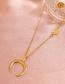 Fashion Gold Color Alloy Glossy Moon Necklace