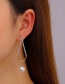 Fashion Gold Color Pearl Drop Geometric Earrings