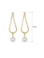 Fashion Gold Color Pearl Drop Geometric Earrings