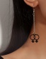 Fashion White K# Pink Alloy Geometric Symbol Tassel Earrings