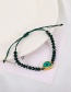 Fashion Dark Green Irregular Beaded Resin Woven Bracelet
