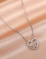 Fashion White K Alloy Inlaid Zirconium Heart Necklace