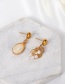 Fashion Gold Color Asymmetric Pearl Cat Eye Earrings