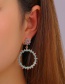 Fashion Blue Alloy Diamond Geometric Sunflower Stud Earrings