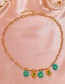 Fashion Yellow-green Alloy Rice Beads Daisy Hollow Chain Necklace