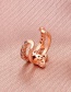 Fashion Rose Gold Color Copper Inlaid Zirconium Butterfly C Type Ear Bone Clip