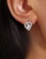 Fashion White K# Earrings Copper Inlaid Zirconium Love Ear Studs