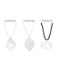 Fashion Silver Color Alloy Hollow Ring Leaf Geometric Necklace