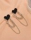 Fashion Silver Color Alloy Heart Chain Tassel Earrings