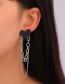 Fashion Silver Color Alloy Heart Chain Tassel Earrings