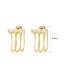 Fashion Gold Color Copper Inlaid Zirconium Geometric Tassel Earrings