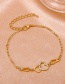 Fashion Gold Color Alloy Inlaid Rhinestone Love Heart Chain Bracelet