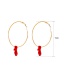 Fashion Red Alloy Cat Ear Ring