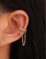 Fashion Silver Color Copper Inlaid Zirconium Five-pointed Star Chain Tassel Earrings