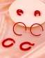 Fashion Red-2 Alloy Flocking Woven C-shaped Earrings