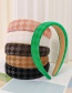 Fashion Coffee Color Check Leather Sponge Headband